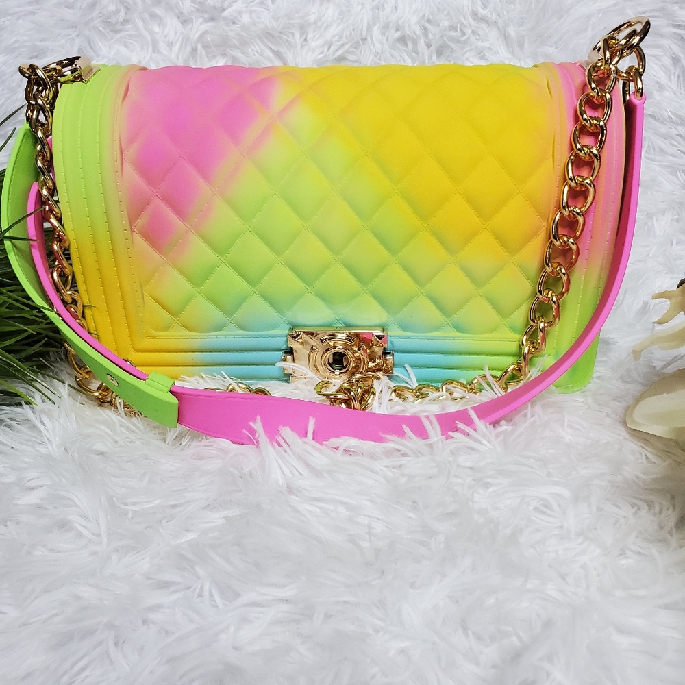 QUILTED RAINBOW SILICONE SHOULDER BAG - Picture 4 of 8